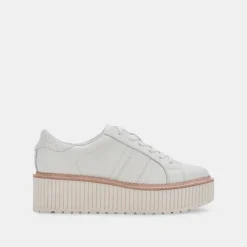 TIGER SNEAKERS WHITE LEATHER^Dolce Vita New