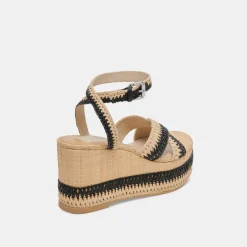 TULANE WEDGES BLACK NATURAL RAFFIA^Dolce Vita Best