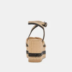 TULANE WEDGES BLACK NATURAL RAFFIA^Dolce Vita Best