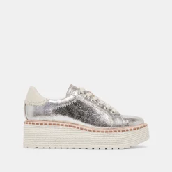 TWAIN SNEAKERS SILVER CRACKLED LEATHER^Dolce Vita Best