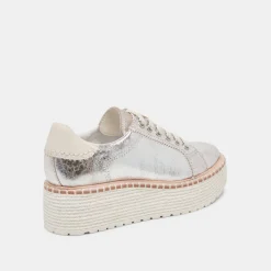 TWAIN SNEAKERS SILVER CRACKLED LEATHER^Dolce Vita Best