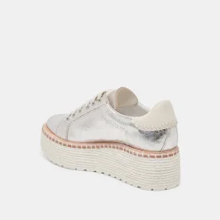 TWAIN SNEAKERS SILVER CRACKLED LEATHER^Dolce Vita Best