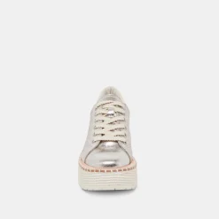 TWAIN SNEAKERS SILVER CRACKLED LEATHER^Dolce Vita Best