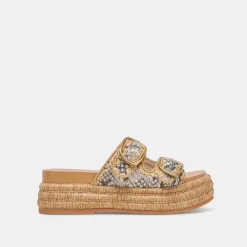 WANIKA SANDALS BLACK WHITE EMBOSSED LEATHER^Dolce Vita Online