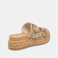 WANIKA SANDALS BLACK WHITE EMBOSSED LEATHER^Dolce Vita Online