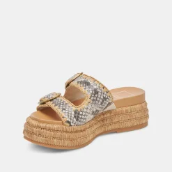 WANIKA SANDALS BLACK WHITE EMBOSSED LEATHER^Dolce Vita Online