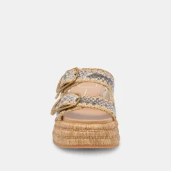 WANIKA SANDALS BLACK WHITE EMBOSSED LEATHER^Dolce Vita Online