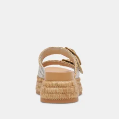 WANIKA SANDALS BLACK WHITE EMBOSSED LEATHER^Dolce Vita Online