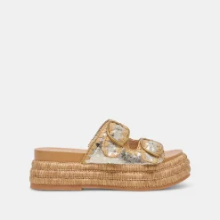 WANIKA SANDALS PLATINUM CRACKLED LEATHER^Dolce Vita New