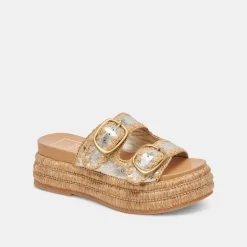 WANIKA SANDALS PLATINUM CRACKLED LEATHER^Dolce Vita New