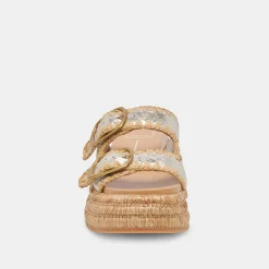 WANIKA SANDALS PLATINUM CRACKLED LEATHER^Dolce Vita New
