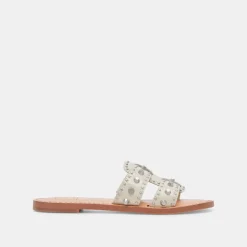 WESLA STUD SANDALS IVORY CRINKLE PATENT^Dolce Vita Online