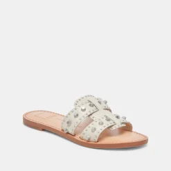 WESLA STUD SANDALS IVORY CRINKLE PATENT^Dolce Vita Online