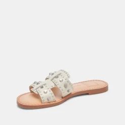 WESLA STUD SANDALS IVORY CRINKLE PATENT^Dolce Vita Online