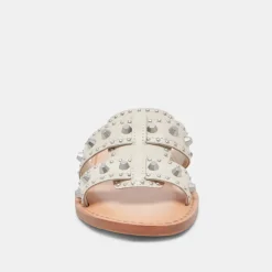 WESLA STUD SANDALS IVORY CRINKLE PATENT^Dolce Vita Online
