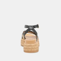 WRILEY SANDALS BLACK WOVEN RAFFIA^Dolce Vita Best