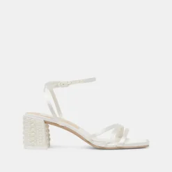 YSABEL PEARL HEELS TRUE WHITE SATIN^Dolce Vita Fashion