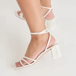 YSABEL PEARL HEELS TRUE WHITE SATIN^Dolce Vita Fashion