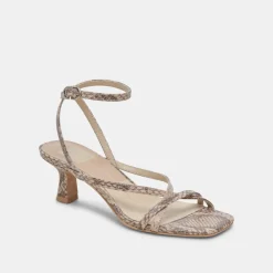ZAMAL HEELS SAND SNAKE EMBOSSED^Dolce Vita New