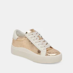 ZAYN 360 SNEAKERS GOLD DISTRESSED LEATHER^Dolce Vita Fashion
