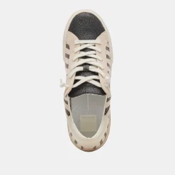 ZINA PATCH SNEAKERS BLACK BEIGE RAFFIA^Dolce Vita Hot