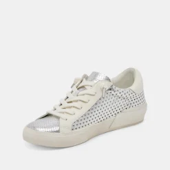 ZINA PERF 360 SNEAKERS SILVER LEATHER^Dolce Vita Outlet