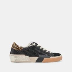 ZINA PLUSH SNEAKERS BLACK MULTI WOVEN^Dolce Vita Fashion