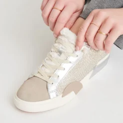 ZINA PLUSH SNEAKERS STONE CALF HAIR^Dolce Vita Outlet