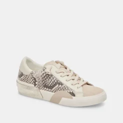 ZINA SNEAKERS BLACK WHITE EMBOSSED SNAKE^Dolce Vita Online