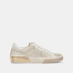 ZINA SNEAKERS BONE GOLD WOVEN^Dolce Vita Clearance