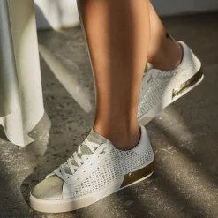 ZINA SNEAKERS BONE GOLD WOVEN^Dolce Vita Clearance