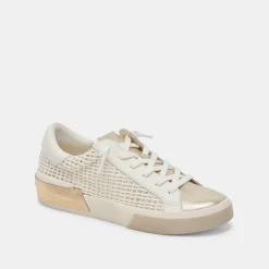 ZINA SNEAKERS BONE GOLD WOVEN^Dolce Vita Clearance
