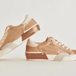 ZINA SNEAKERS BRONZE EMBOSSED LEATHER^Dolce Vita Best