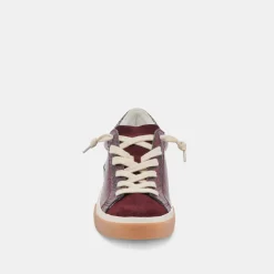 ZINA SNEAKERS BURGUNDY CRINKLE PATENT^Dolce Vita Online