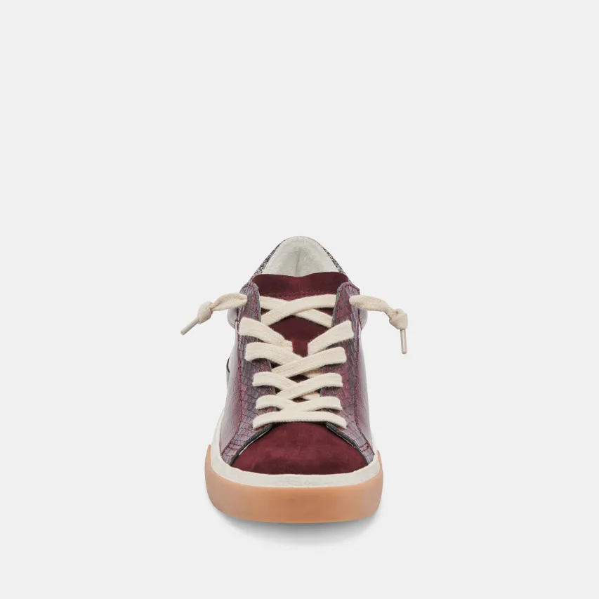 ZINA SNEAKERS BURGUNDY CRINKLE PATENT^Dolce Vita Online