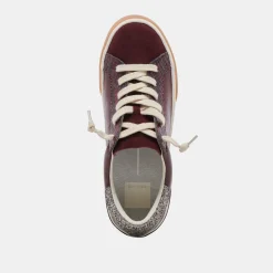 ZINA SNEAKERS BURGUNDY CRINKLE PATENT^Dolce Vita Online