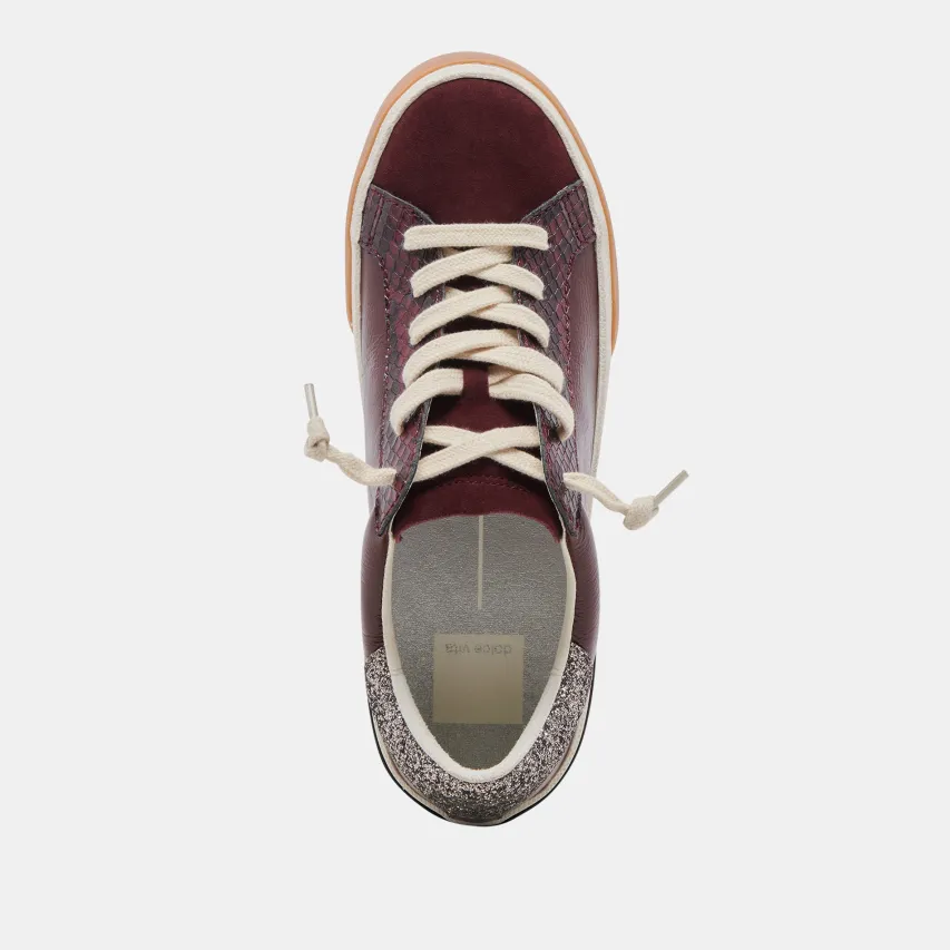 ZINA SNEAKERS BURGUNDY CRINKLE PATENT^Dolce Vita Online