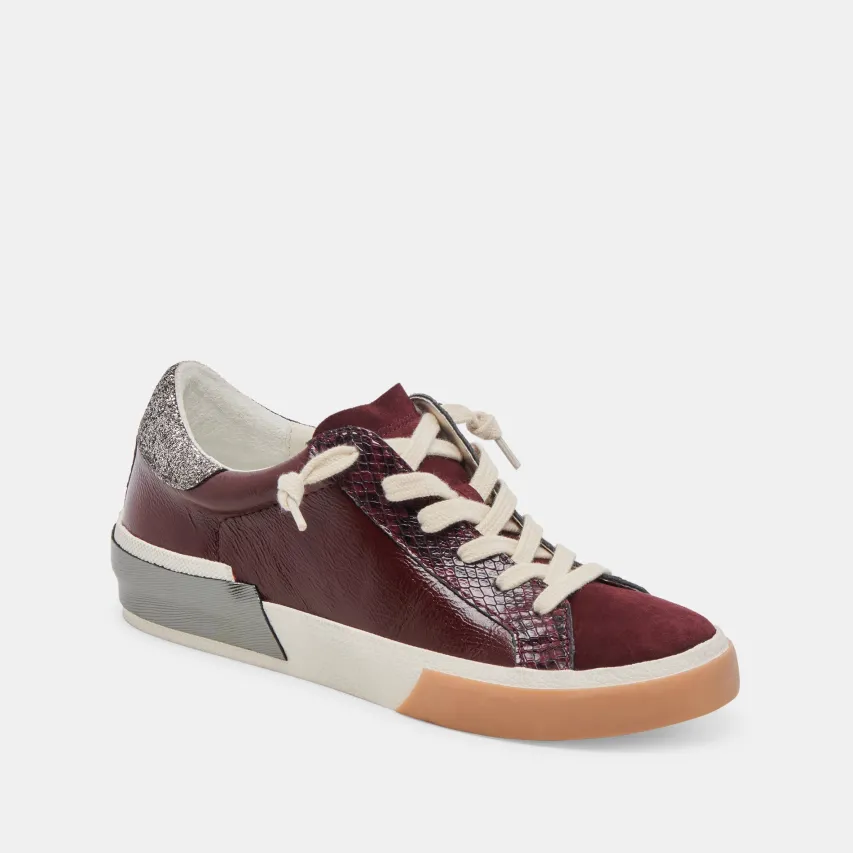 ZINA SNEAKERS BURGUNDY CRINKLE PATENT^Dolce Vita Online