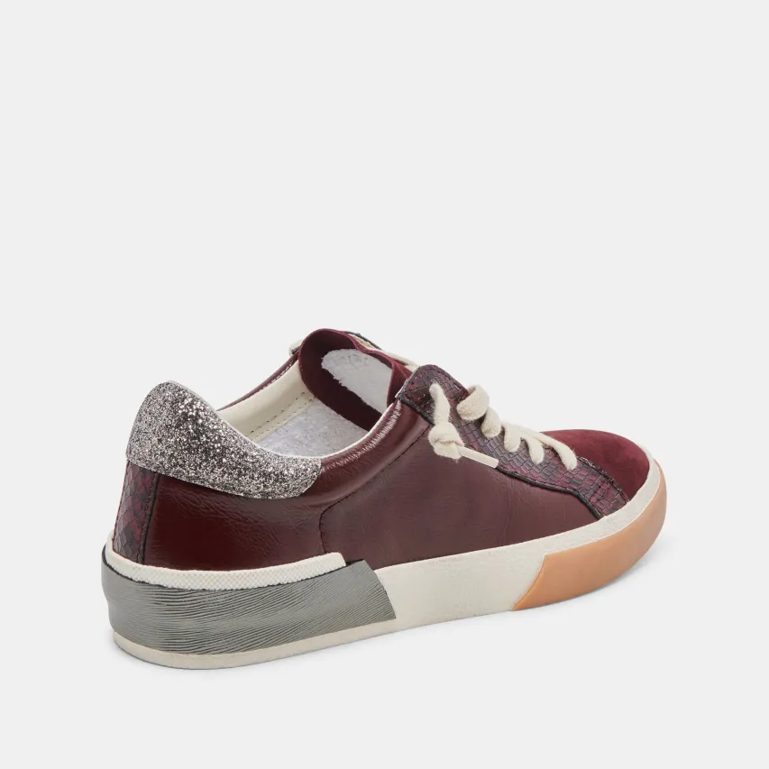 ZINA SNEAKERS BURGUNDY CRINKLE PATENT^Dolce Vita Online