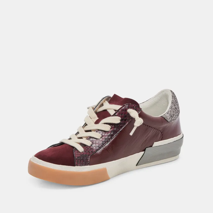 ZINA SNEAKERS BURGUNDY CRINKLE PATENT^Dolce Vita Online