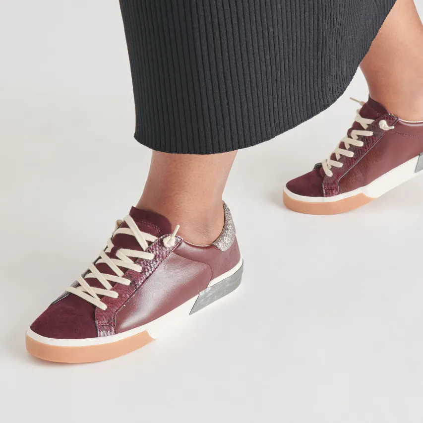 ZINA SNEAKERS BURGUNDY CRINKLE PATENT^Dolce Vita Online