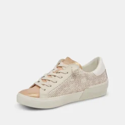 ZINA SNEAKERS SAND EMBOSSED LEATHER^Dolce Vita Online