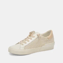 ZINA SNEAKERS TAN CREAM RAFFIA^Dolce Vita Best