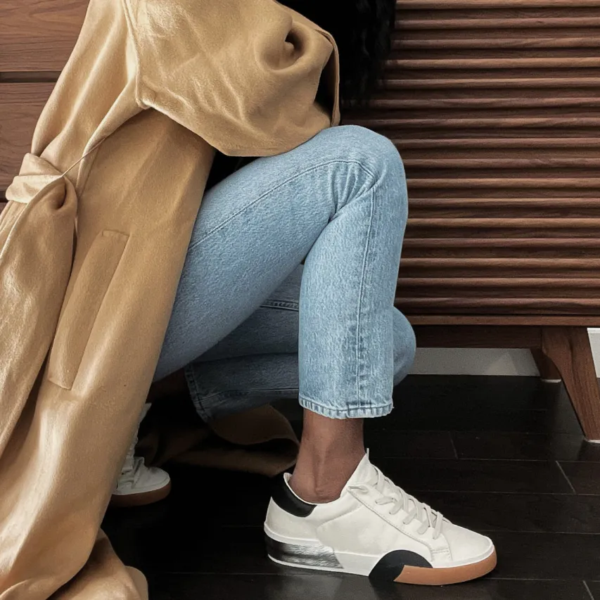 ZINA SNEAKERS WHITE BLACK LEATHER^Dolce Vita Sale