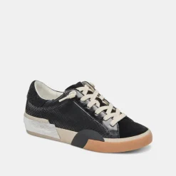 ZINA WIDE SNEAKERS ONYX EMBOSSED LEATHER^Dolce Vita Sale