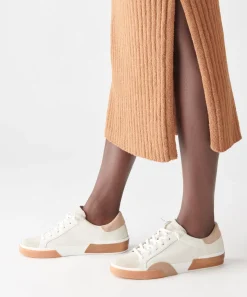 ZINA WIDE SNEAKERS WHITE TAN LEATHER^Dolce Vita Fashion